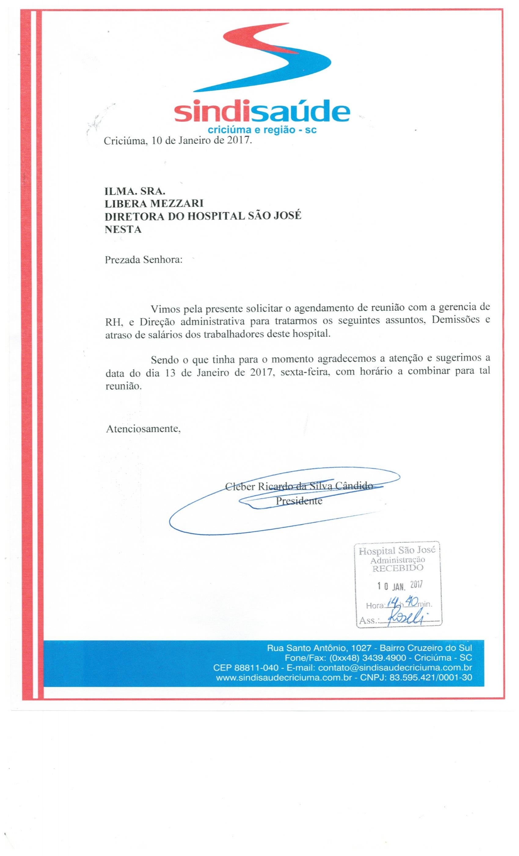 Oficio Hospital Hospital São Jose