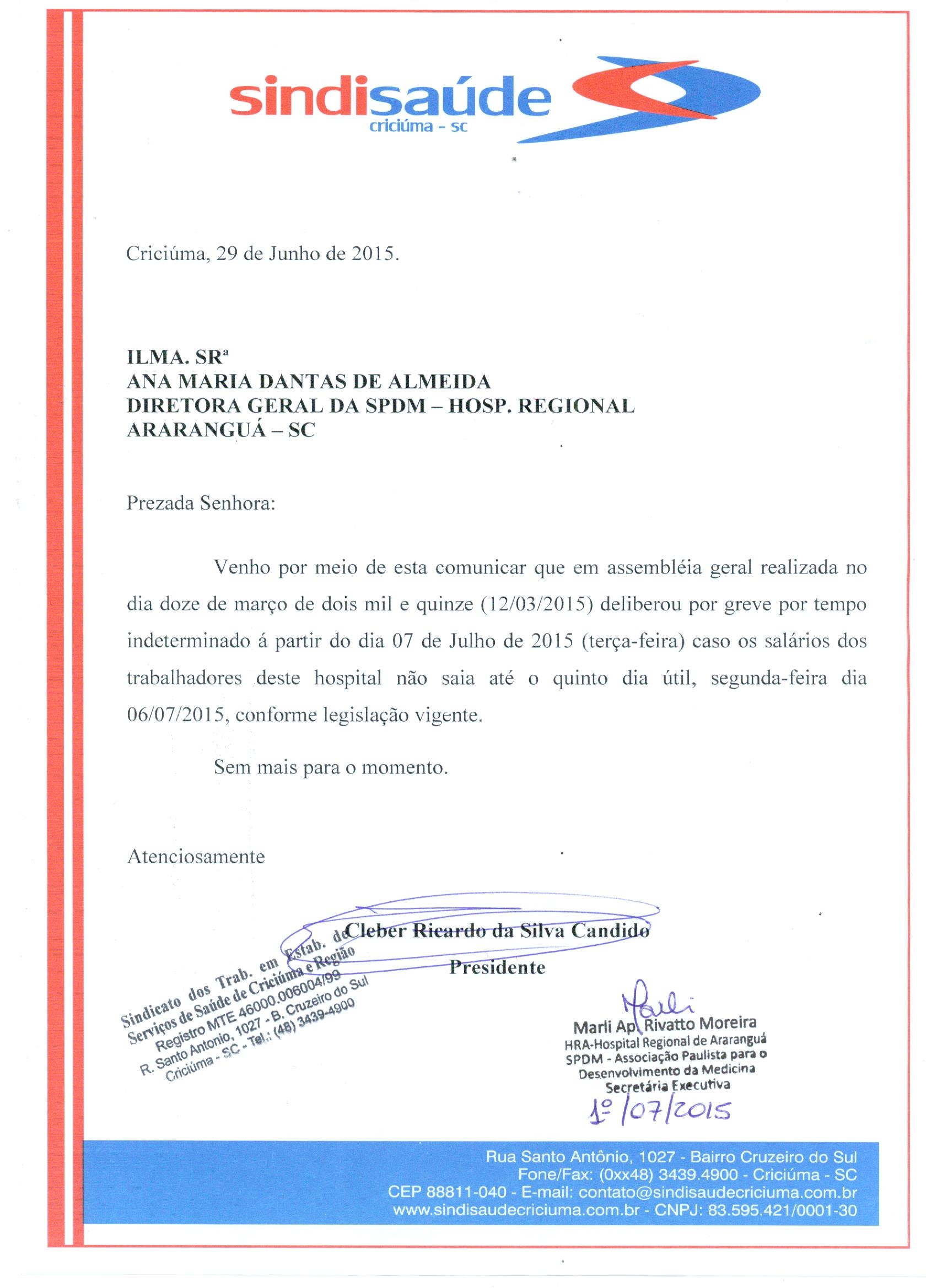 Oficios encaminhados aos Hospitais: SPDM-HRA, ISEV-HMISC, ISEV-CSRM e ISEV-N.Veneza