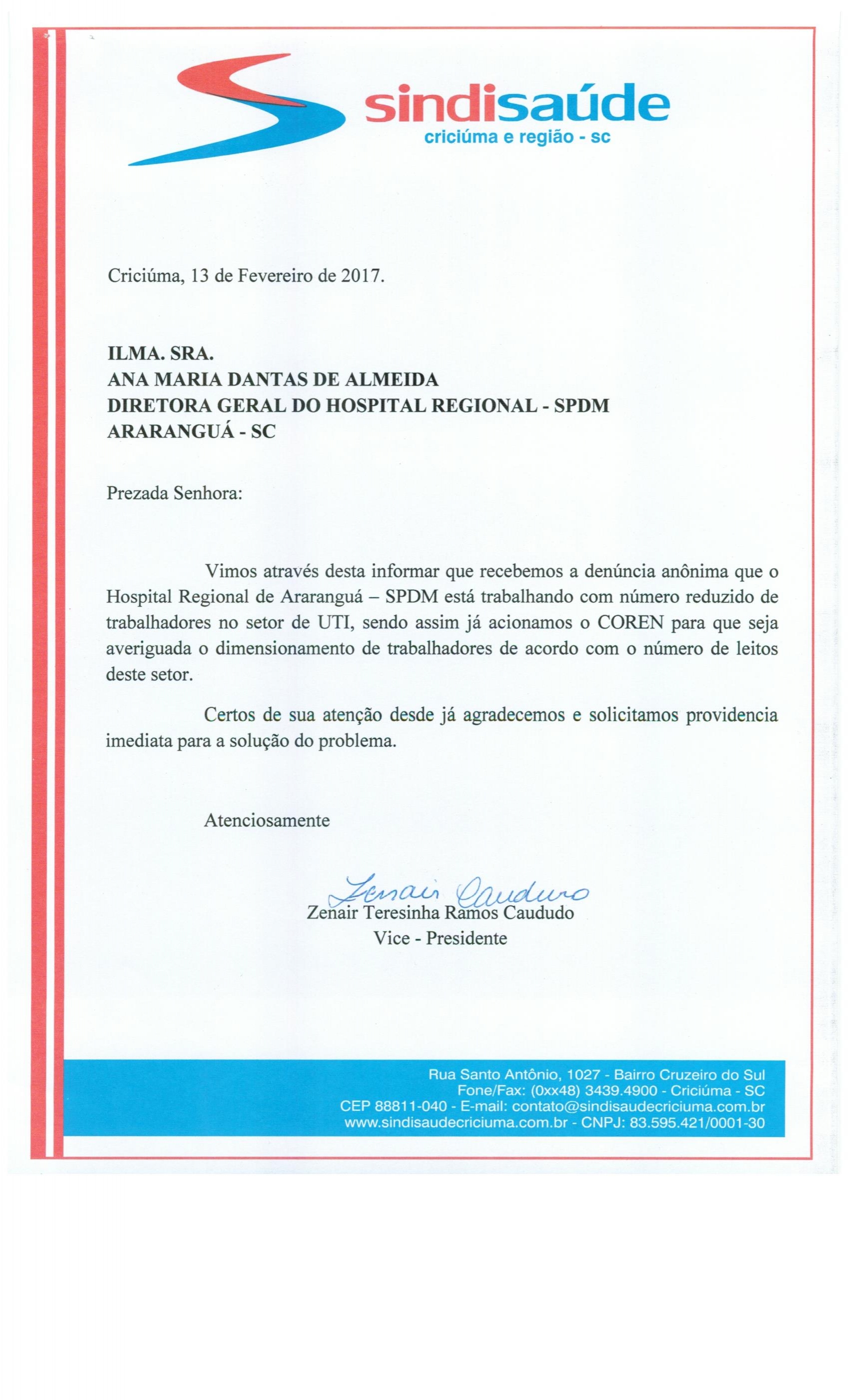 OFÍCIO ENCAMINHADO A SPDM - HRA SOBRE 