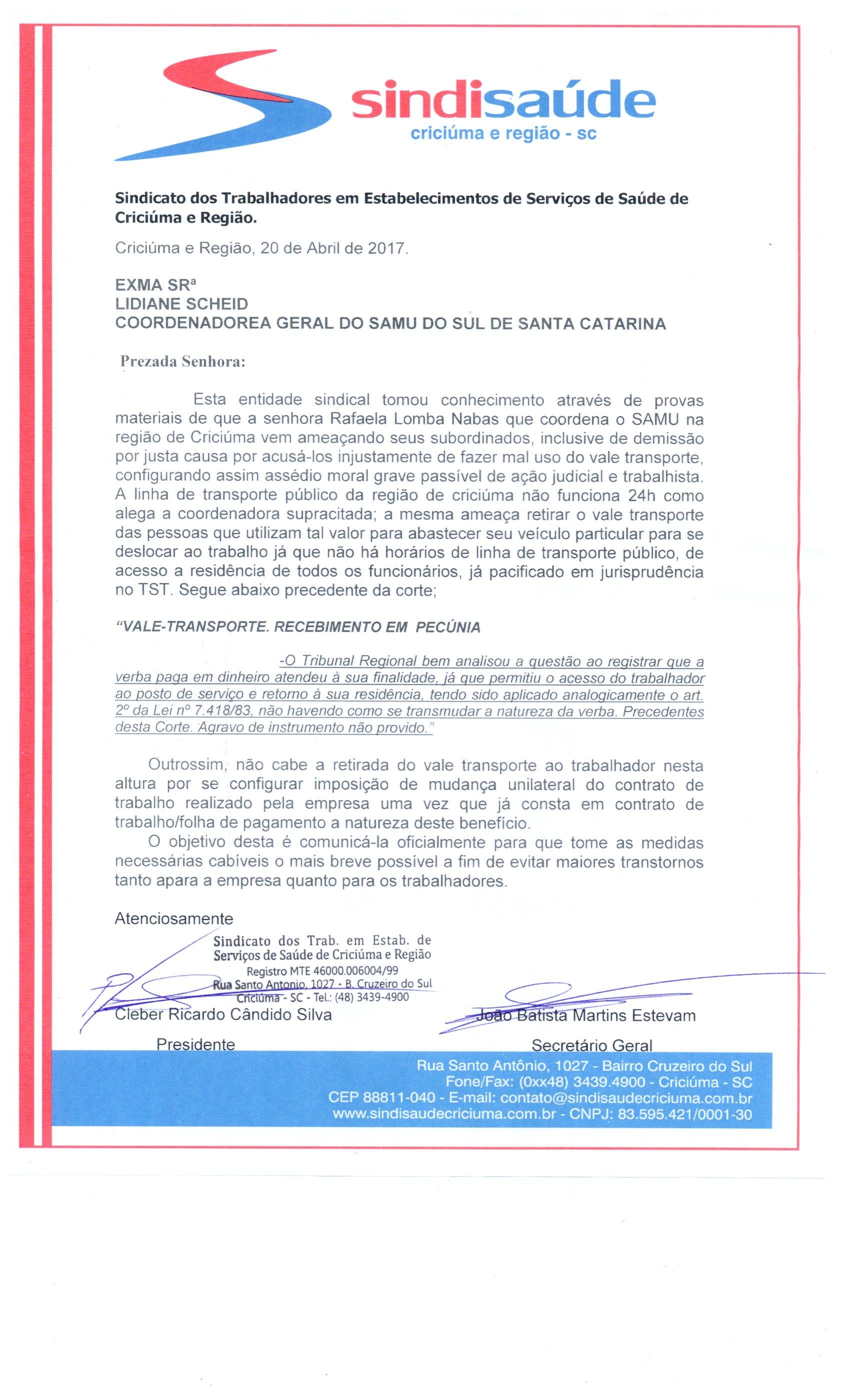 OFÍCIO ENCAMINHADO A SPDM - SAMU