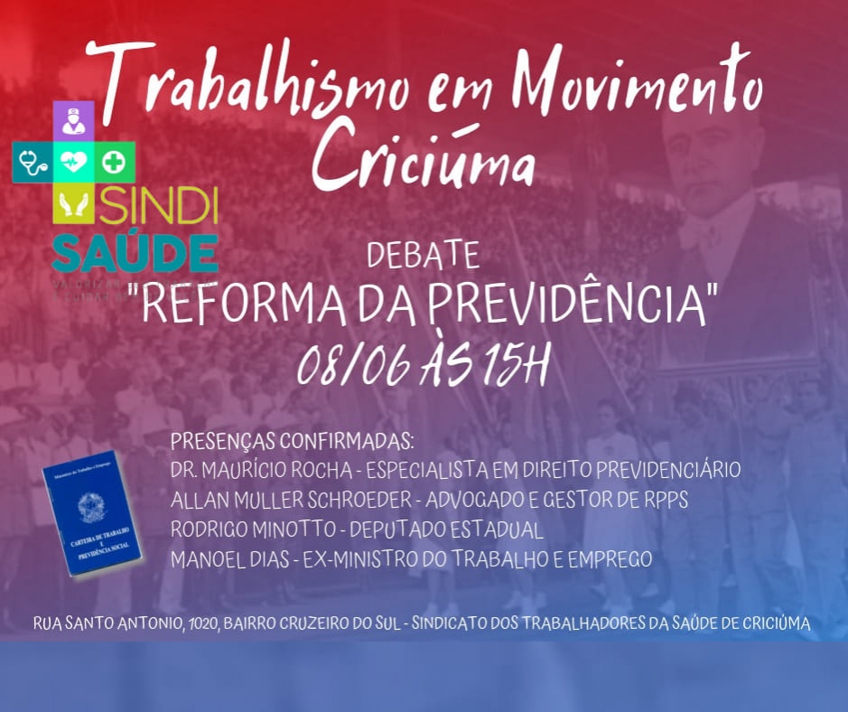 Debate sobre a Reforma da Previdência. Participe é pelo seu futuro