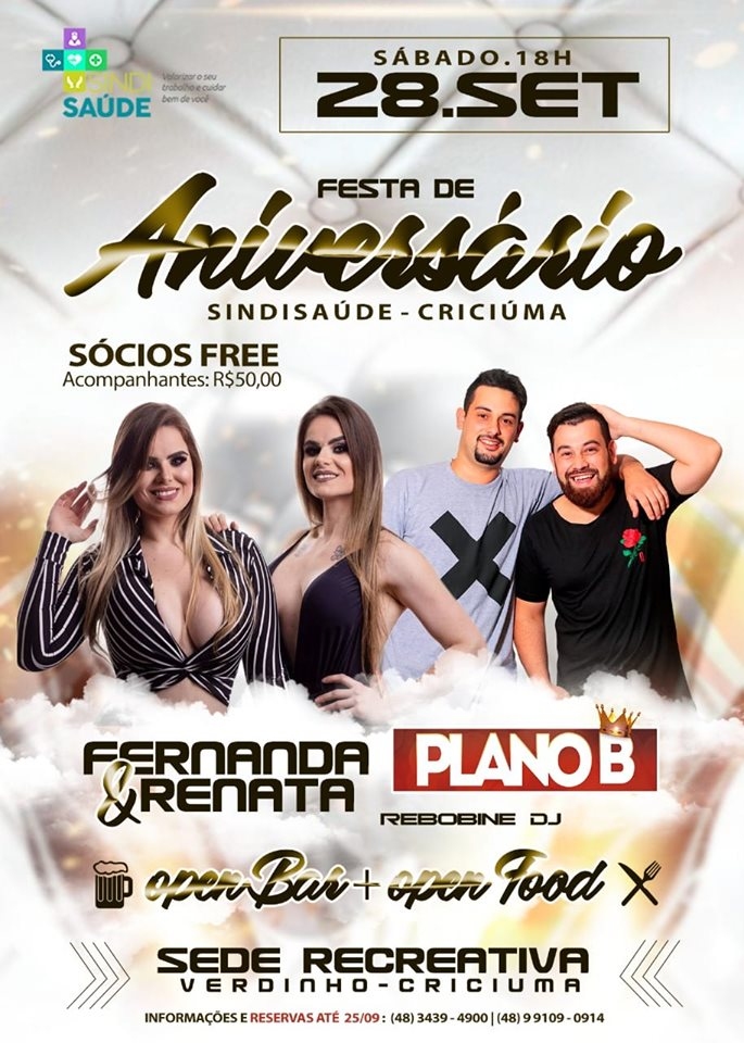 Sindisaúde comemora 44 anos de fundação com festa dia 28 de setembro 