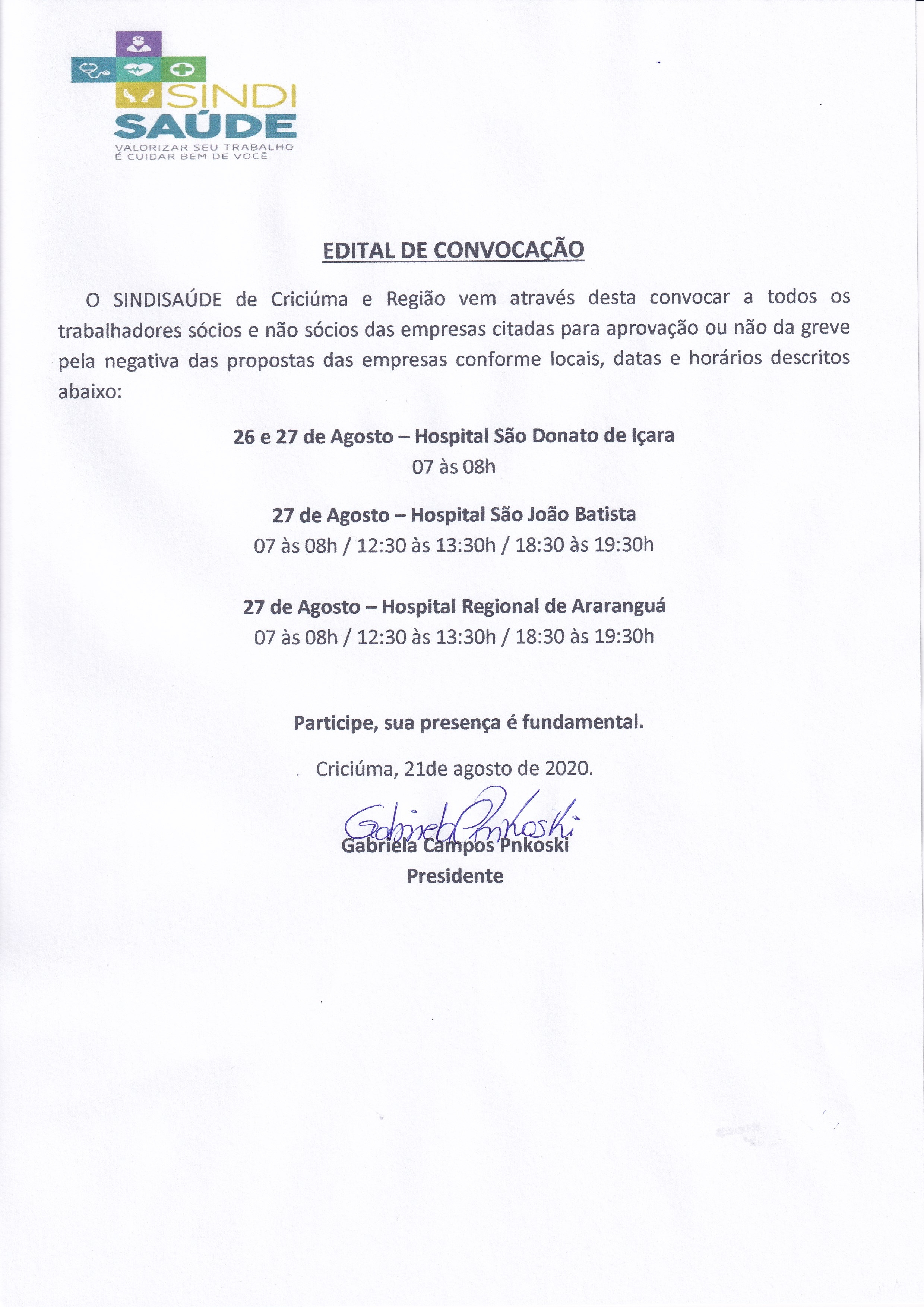 EDITAL DE CONVOCAÇÃO