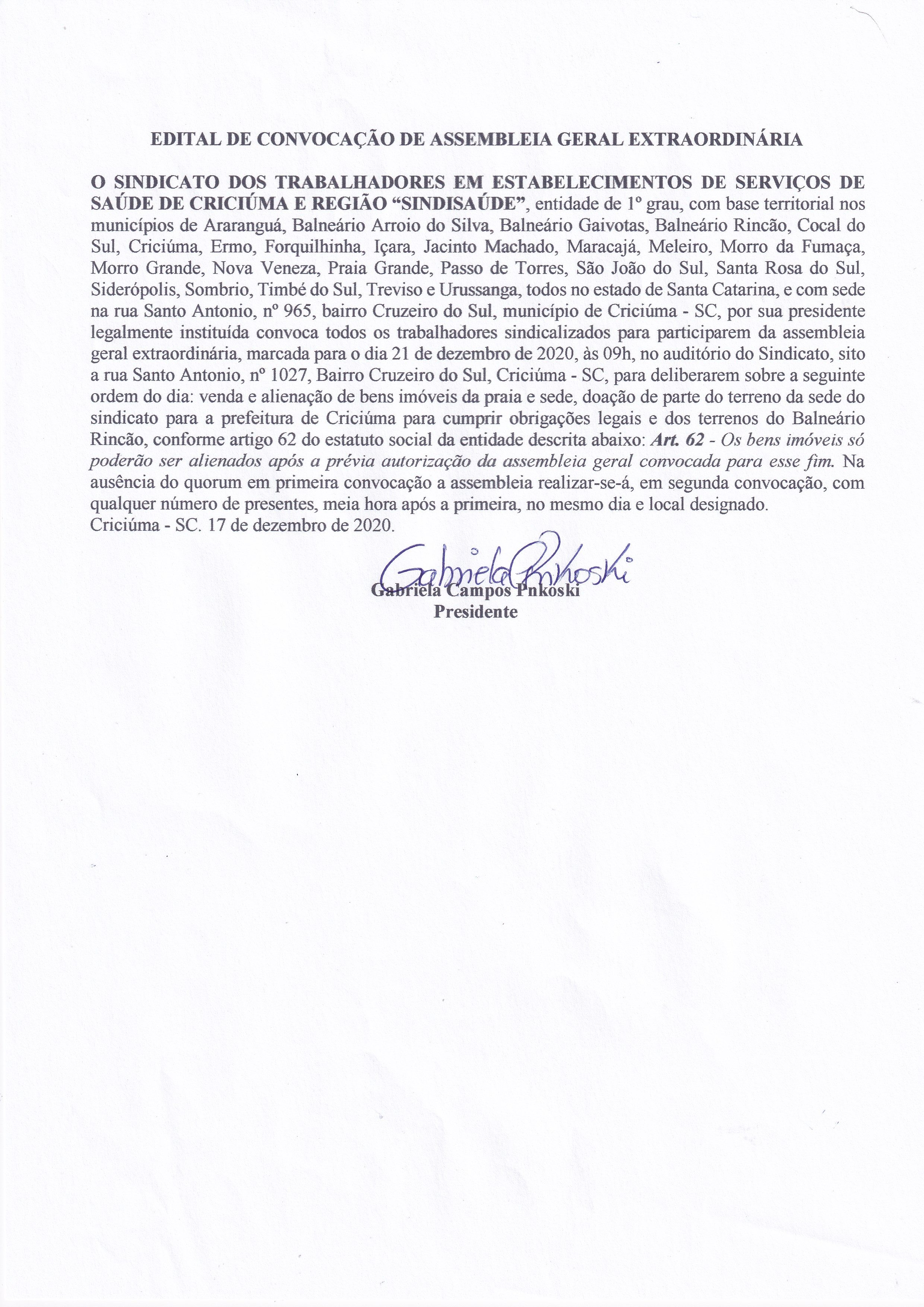 EDITAL ASSEMBLEIA 21 DE DEZEMBRO DE 2020