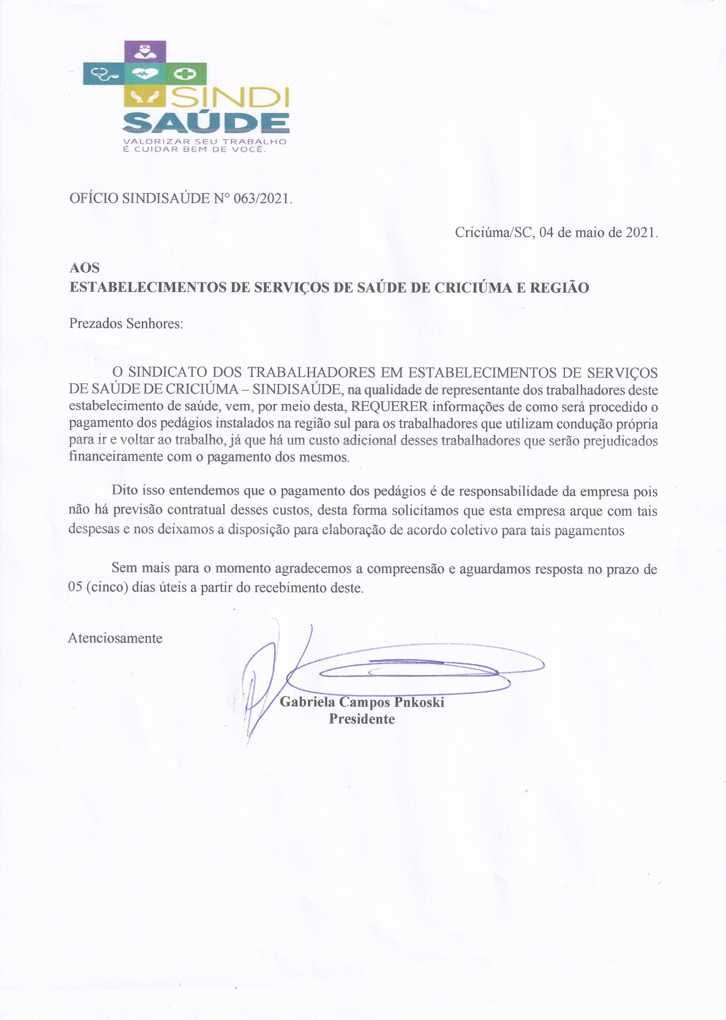 OFÍCIOS ENCAMINHADO AOS HOSPITAIS