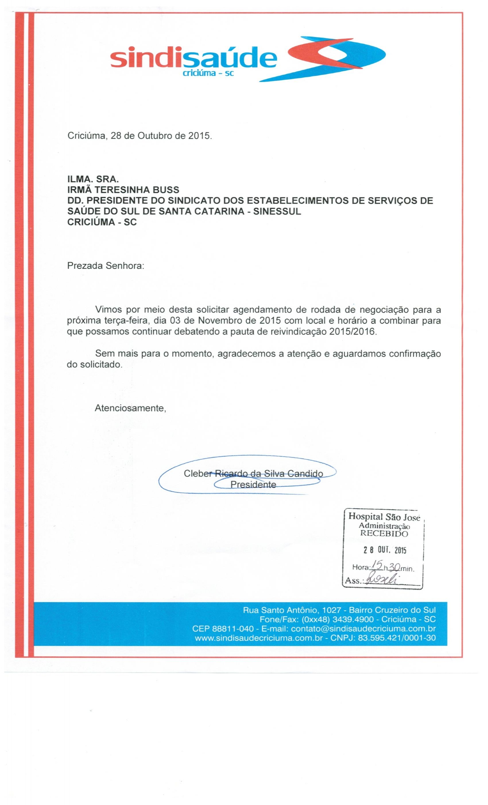 OFÍCIOS ENCAMINHADOS AO SINESSUL