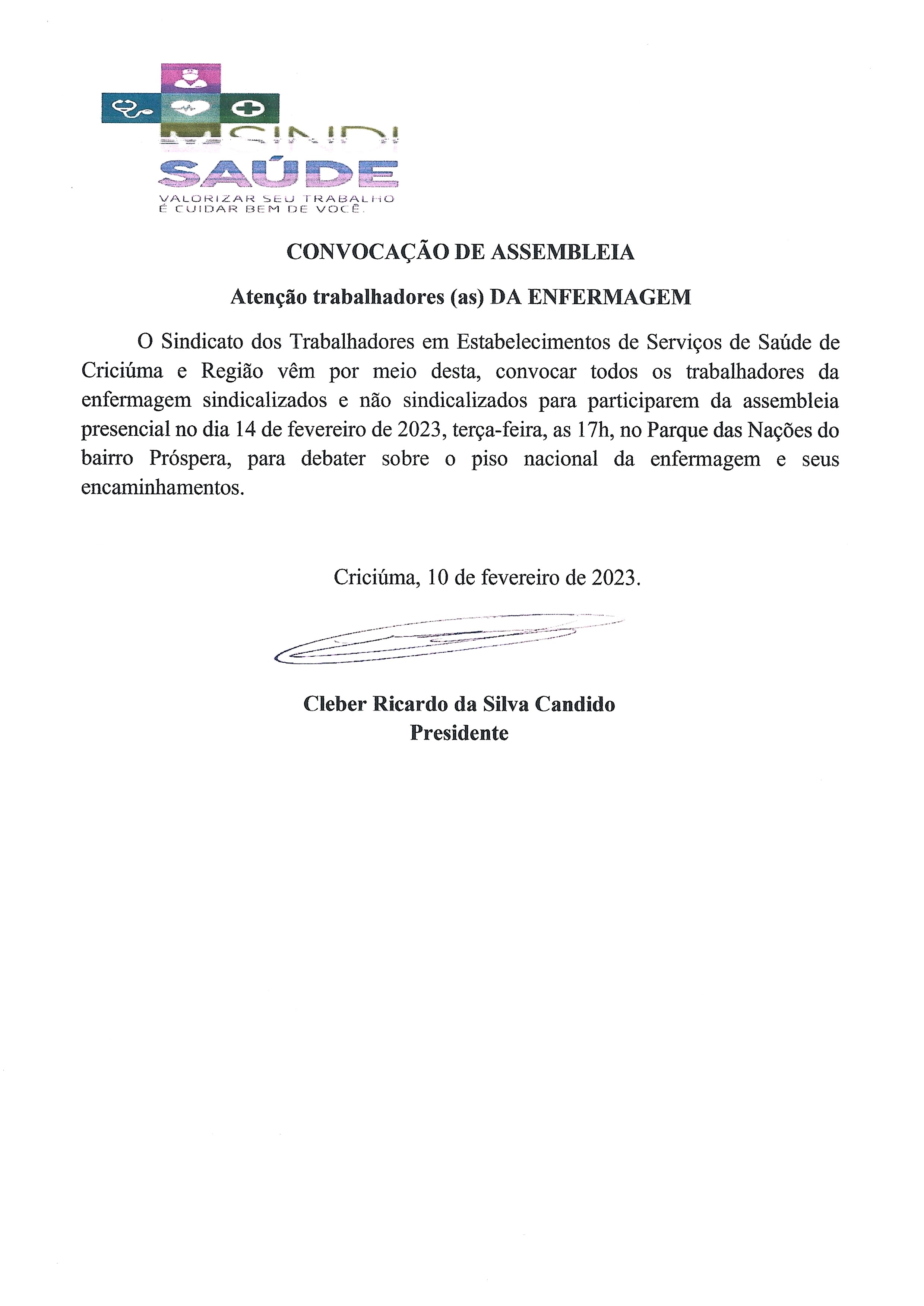 Edital de convocação assembleia enfermagem 