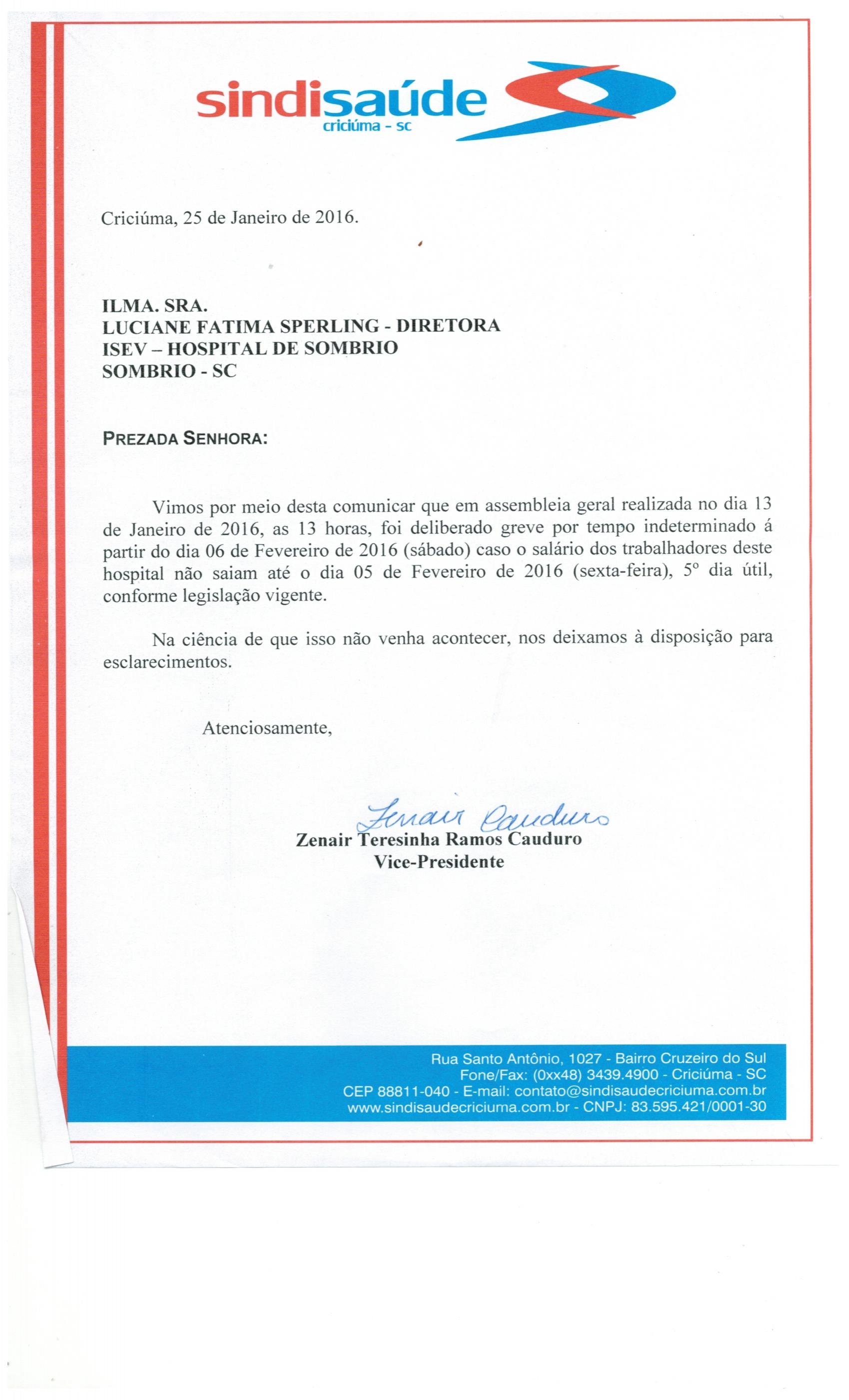 Atraso de Pagamento Hospital de Sombrio