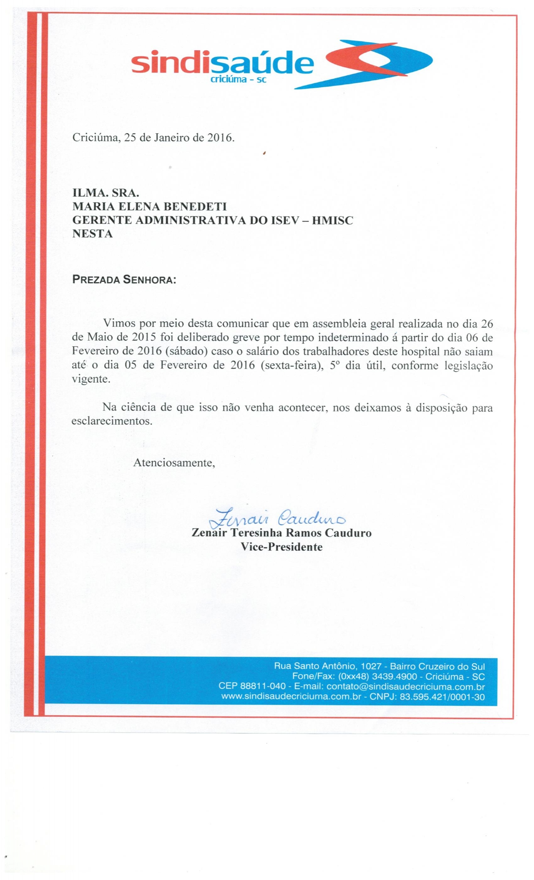 Oficio atraso de Pagamento Hospital ISEV HMISC