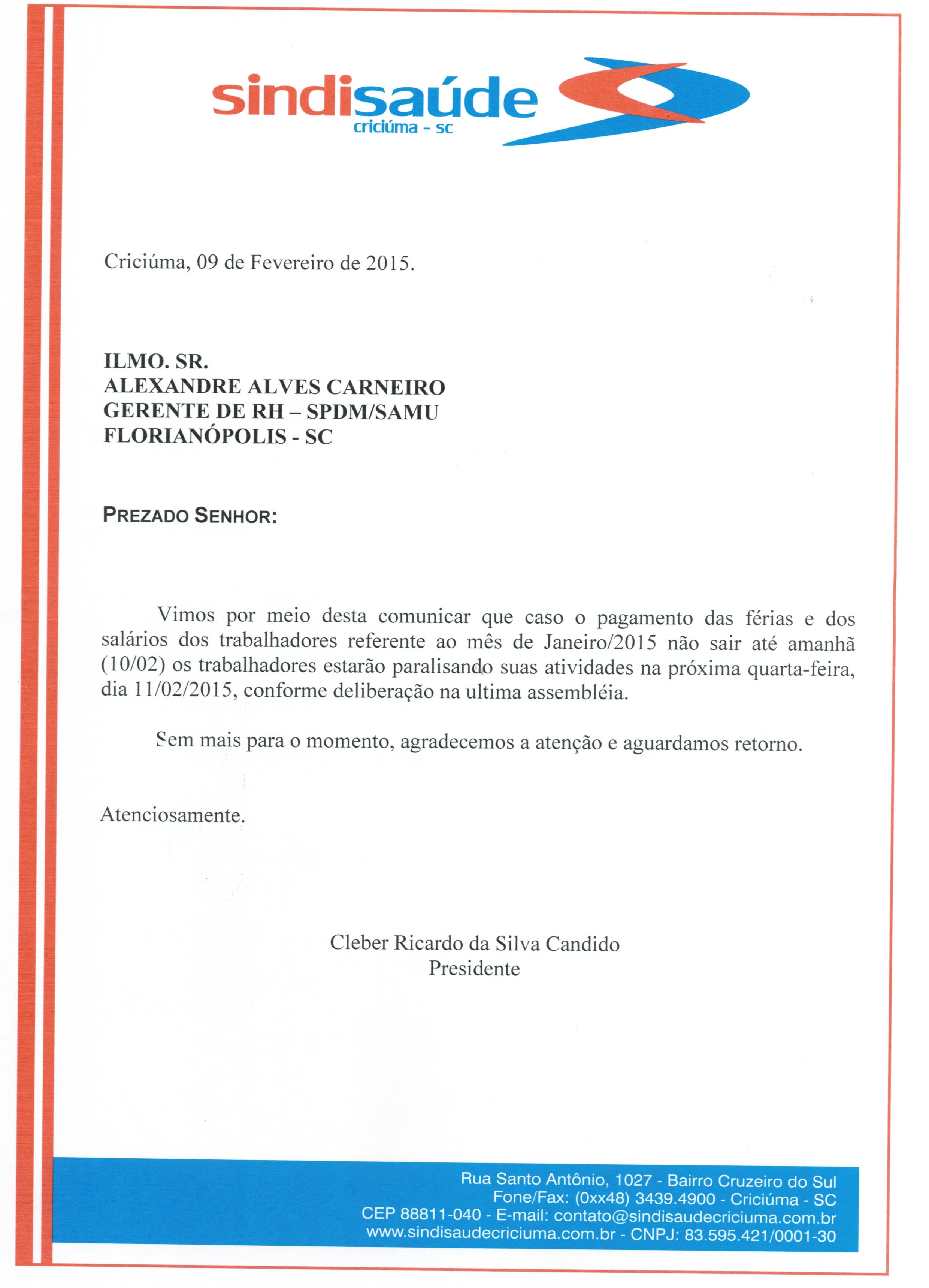 Ofício paralisação SAMU/SPDM