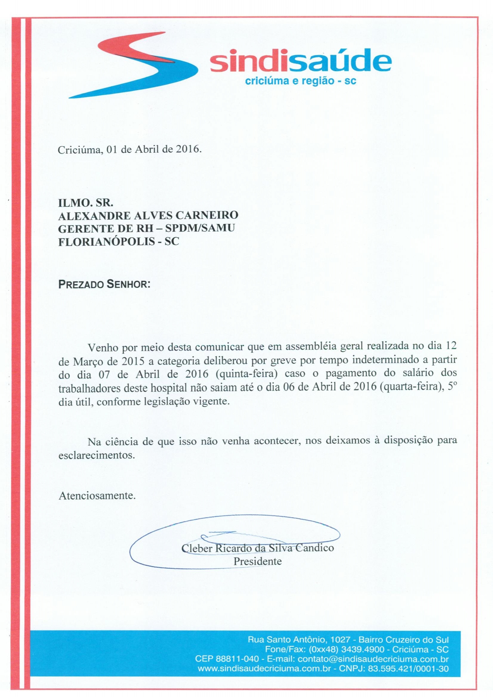 Proposta de reivindicação dos trabalhadores dos plantões noturnos encaminhada ao HSJ