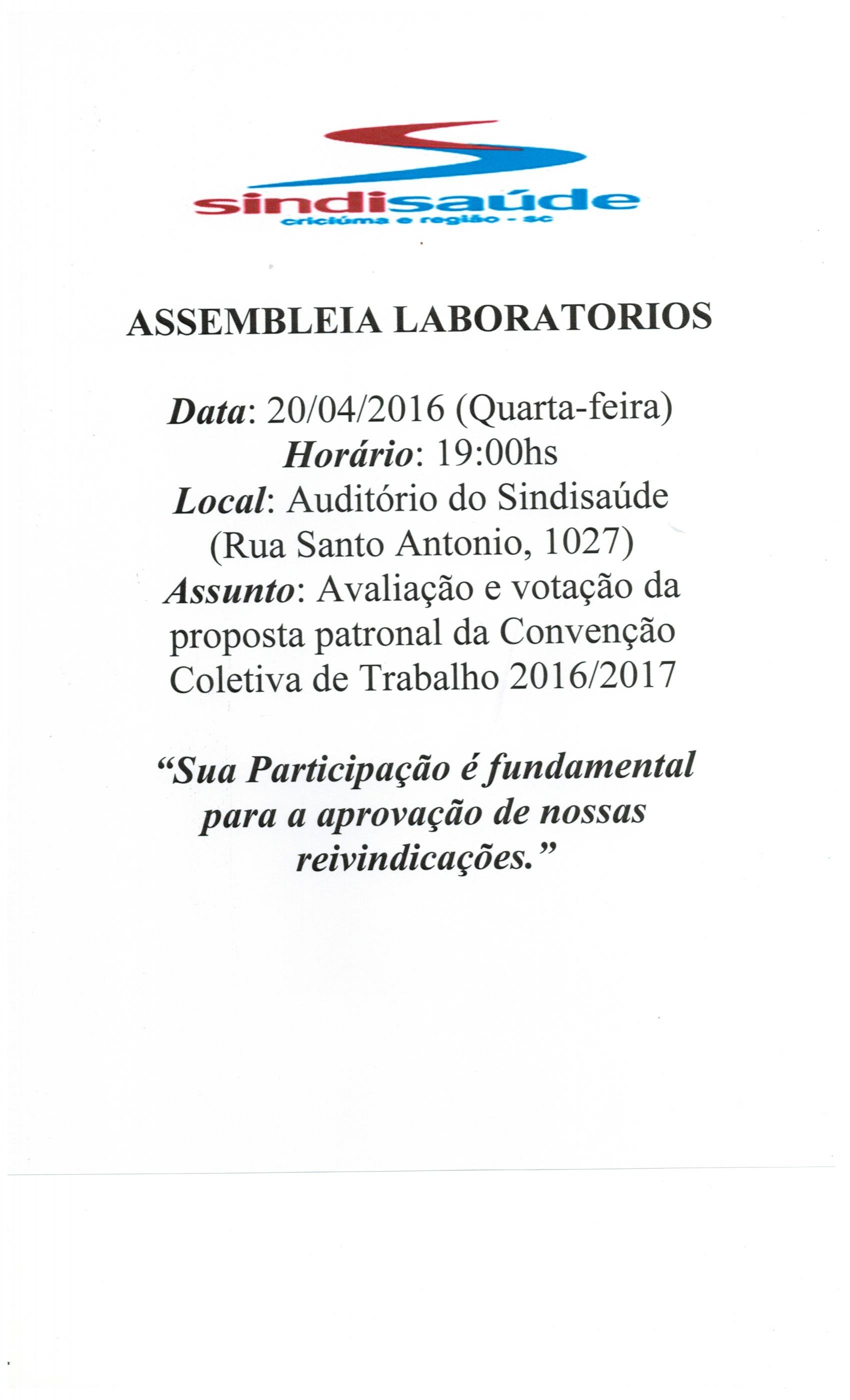 Assembleia Laboratórios