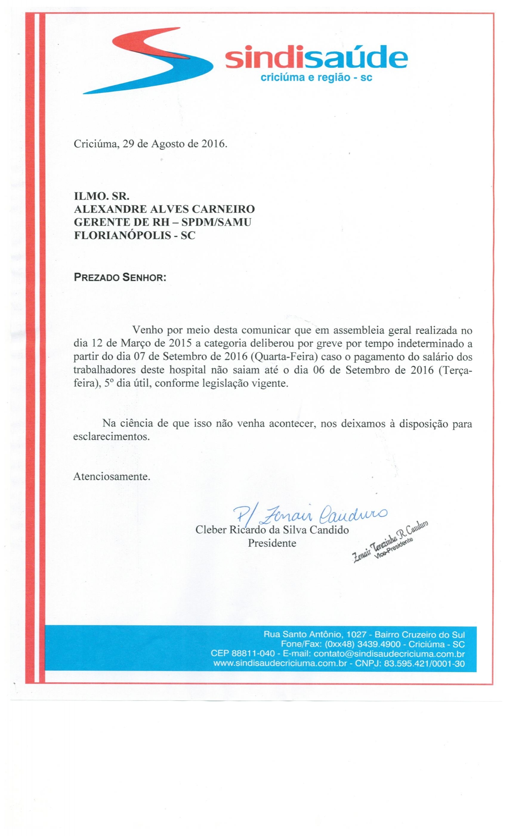 Greve por atraso de Pagamento Hospital SPDM-SAMU