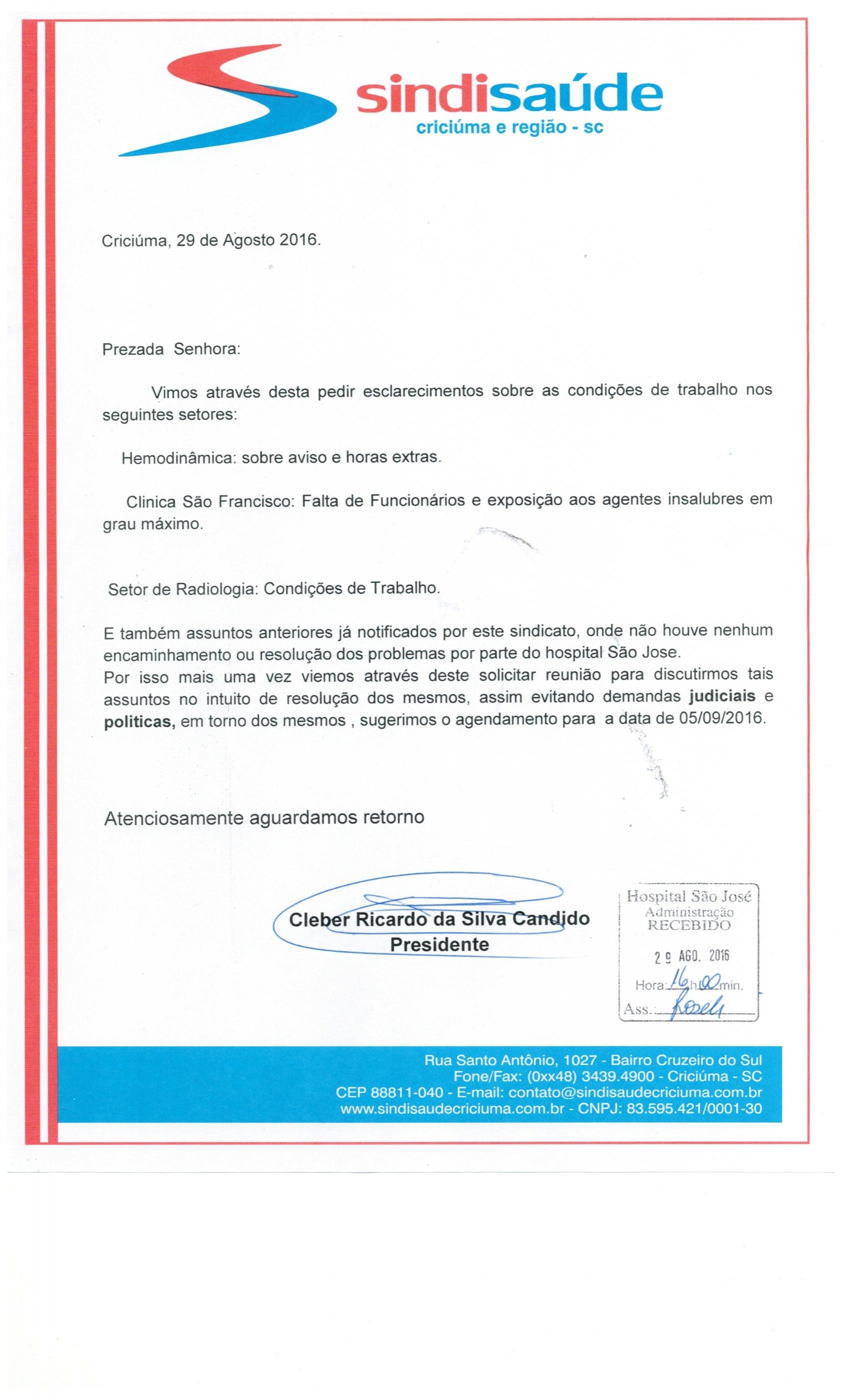 Hospital Sao Jose  Sobre Condições de Trabalho