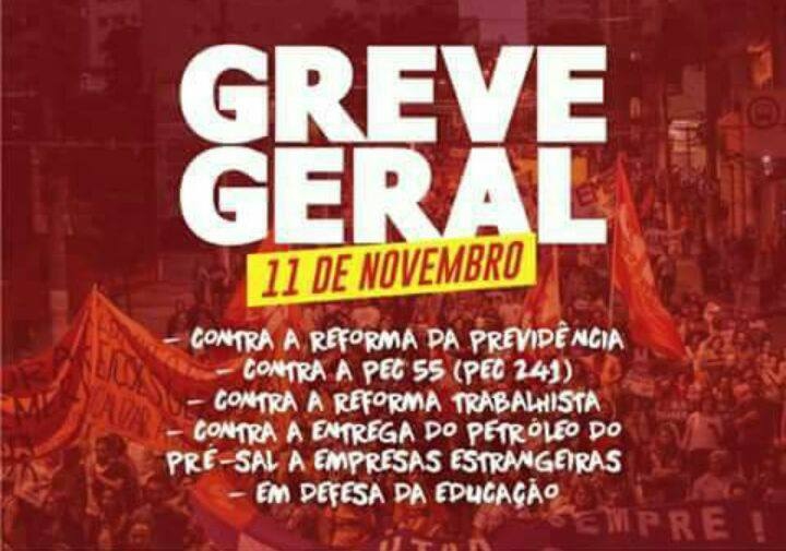 Paralisação geral dia 11 de Novembro de 2016
